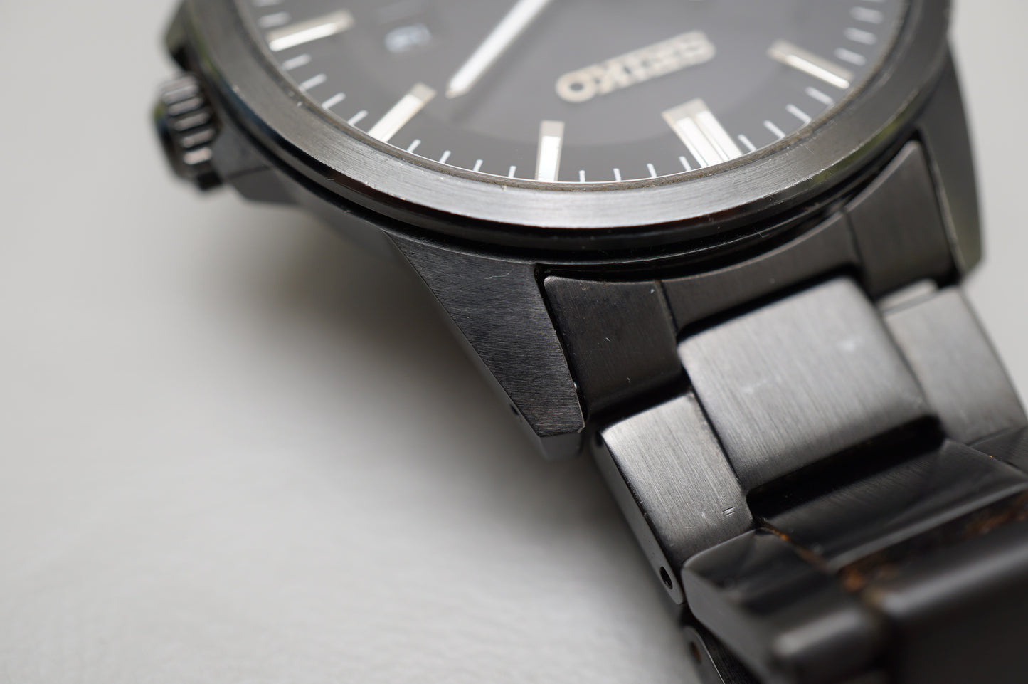 Seiko V147-0AV0 Black Tone PVD Solar Quartz JDM Watch