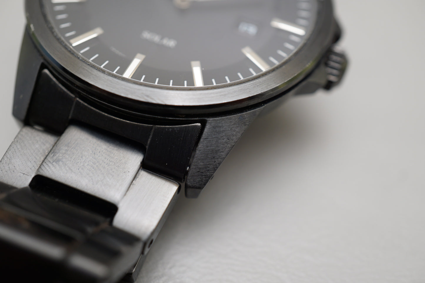 Seiko V147-0AV0 Black Tone PVD Solar Quartz JDM Watch