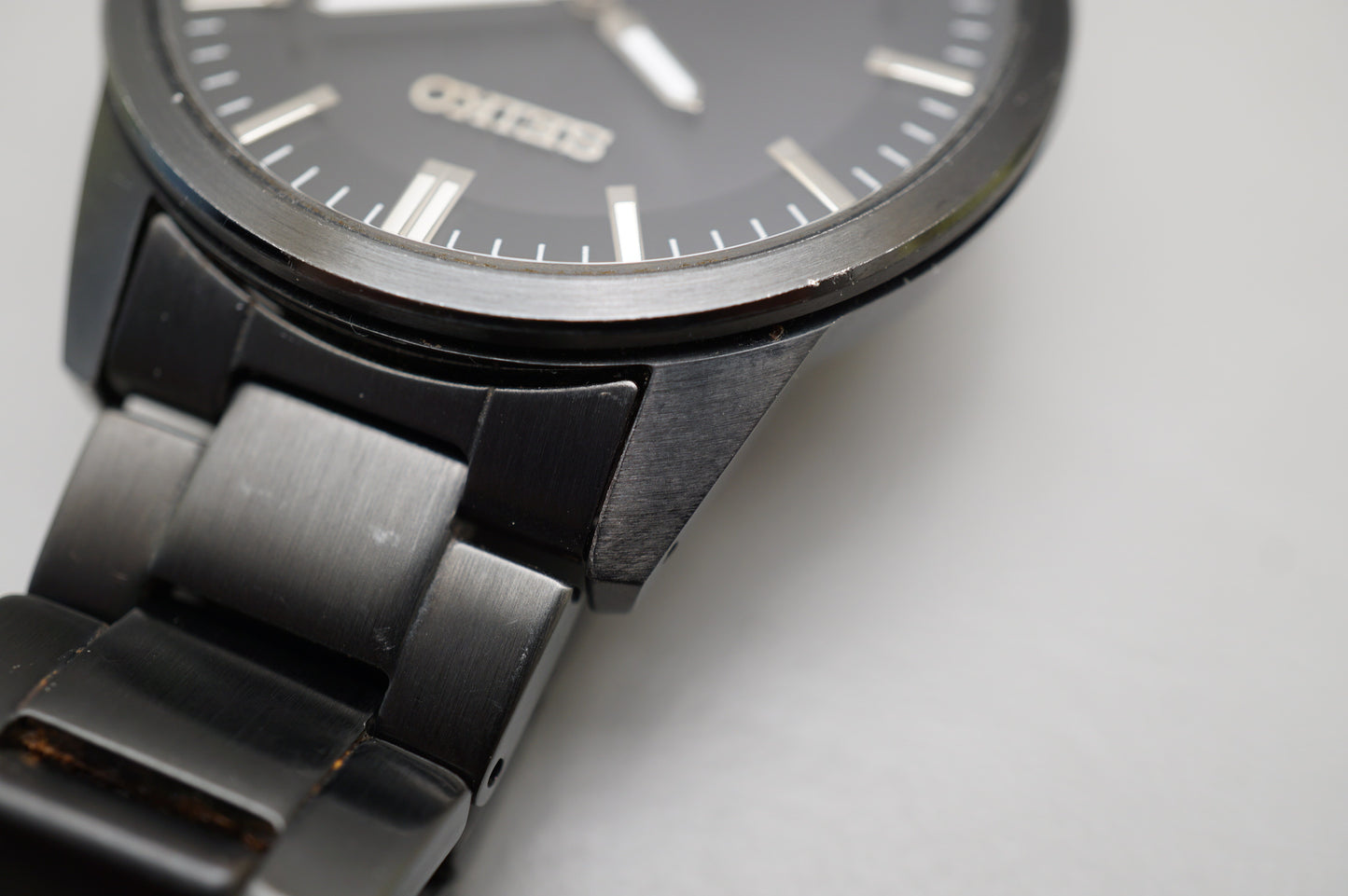 Seiko V147-0AV0 Black Tone PVD Solar Quartz JDM Watch