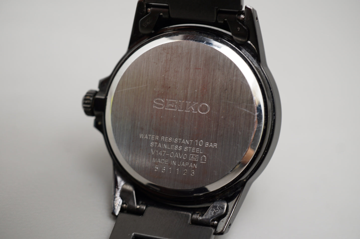Seiko V147-0AV0 Black Tone PVD Solar Quartz JDM Watch
