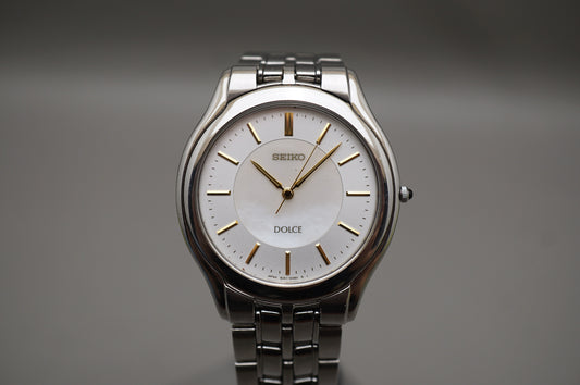 Vintage Seiko Dolce 8J41-6030 Pearled Sector Dial Quartz Watch