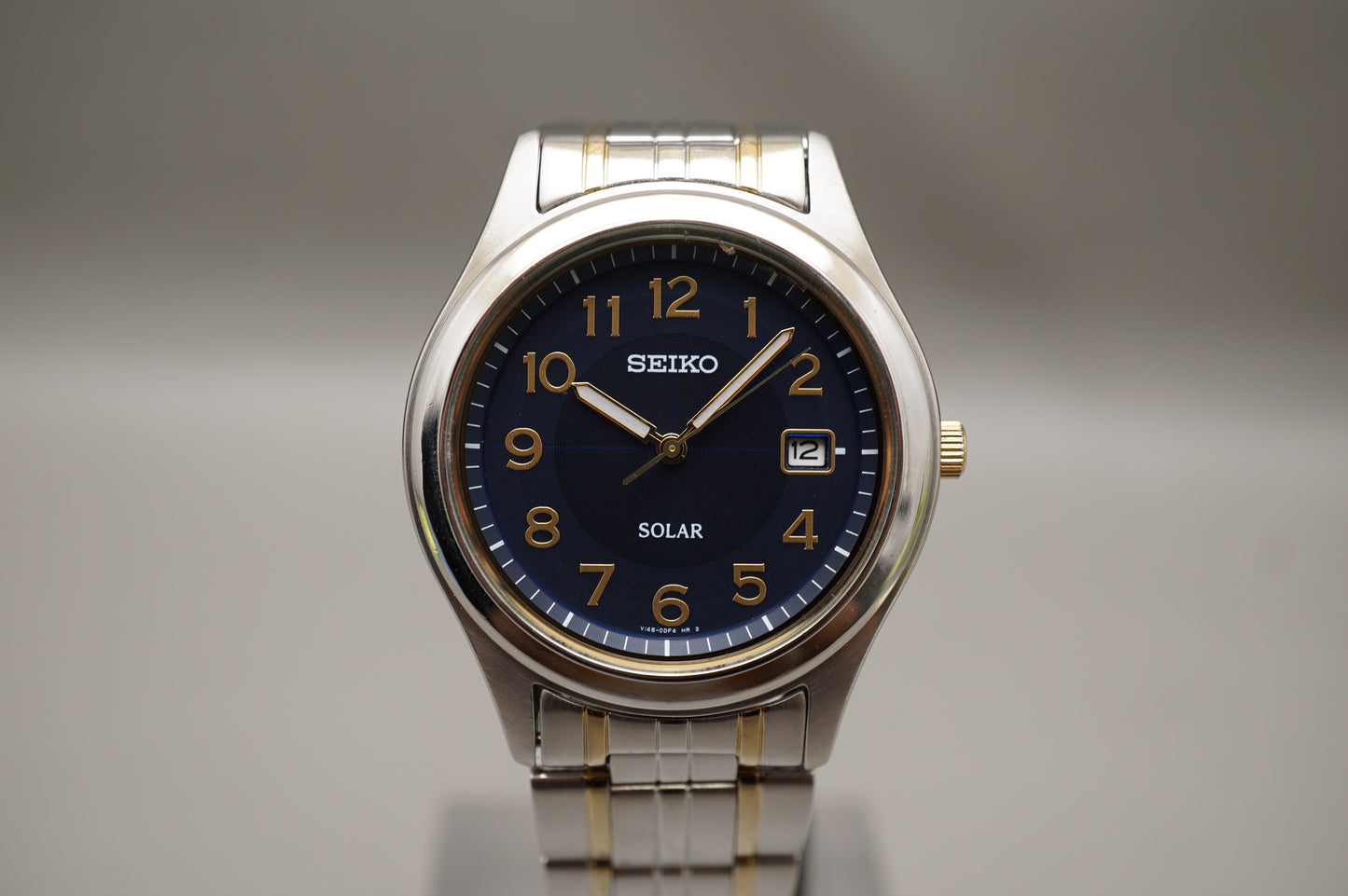 Seiko Spirit SBPN057 V145 Blue Dial Two Tone Solar Quartz Watch