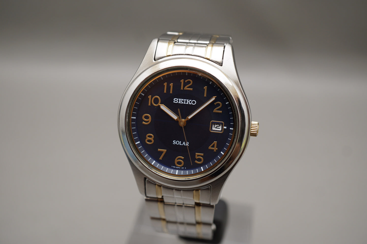 Seiko Spirit SBPN057 V145 Blue Dial Two Tone Solar Quartz Watch