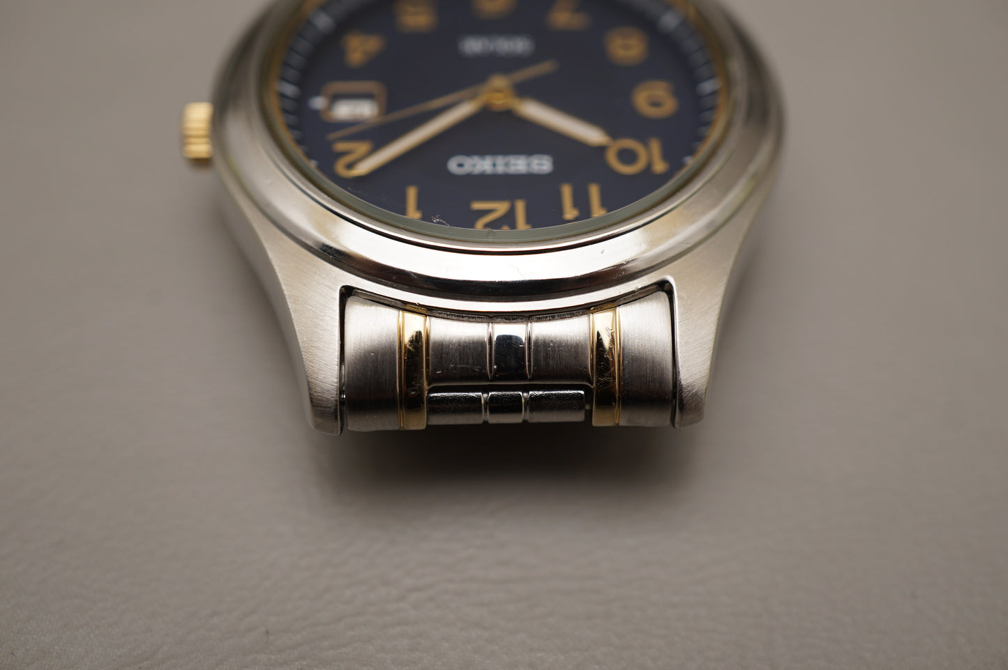 Seiko Spirit SBPN057 V145 Blue Dial Two Tone Solar Quartz Watch