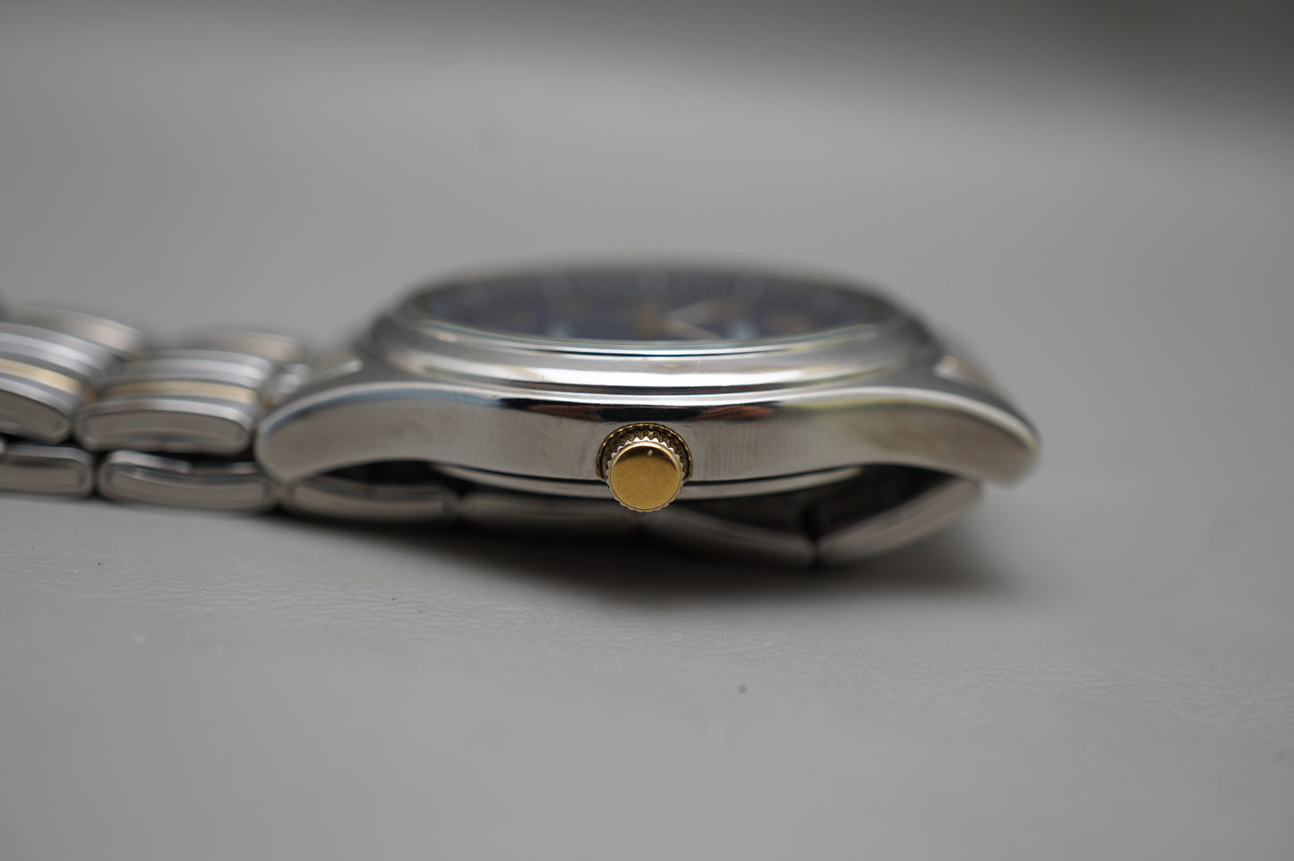 Seiko Spirit SBPN057 V145 Blue Dial Two Tone Solar Quartz Watch