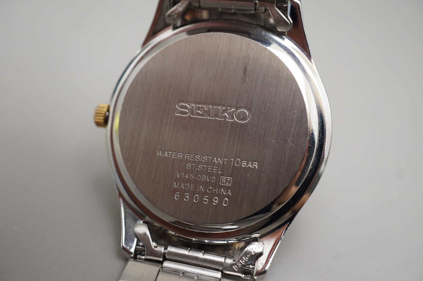 Seiko Spirit SBPN057 V145 Blue Dial Two Tone Solar Quartz Watch