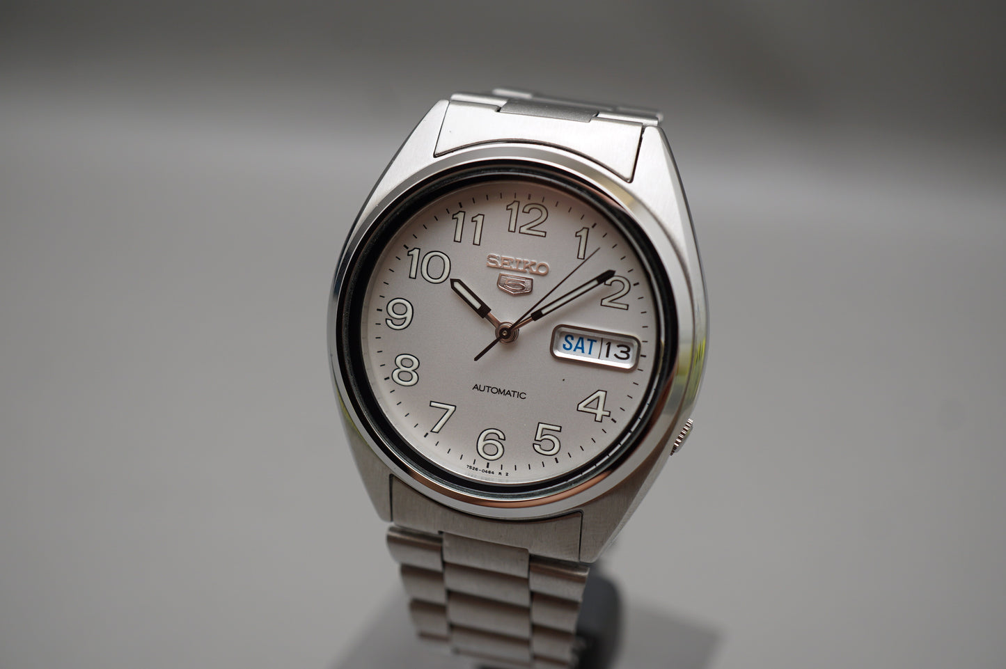Seiko 5 SNXP15 7S26 Numeric White Dial Automatic Watch Original Bracelet