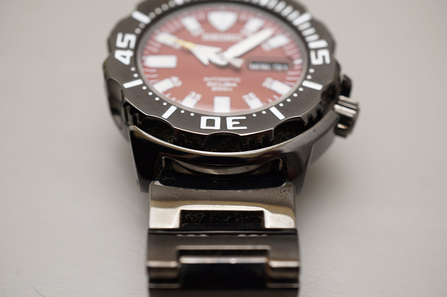 Seiko SZEN007 7S26-03G0 Red Night Monster Black Ion Plated Automatic Watch