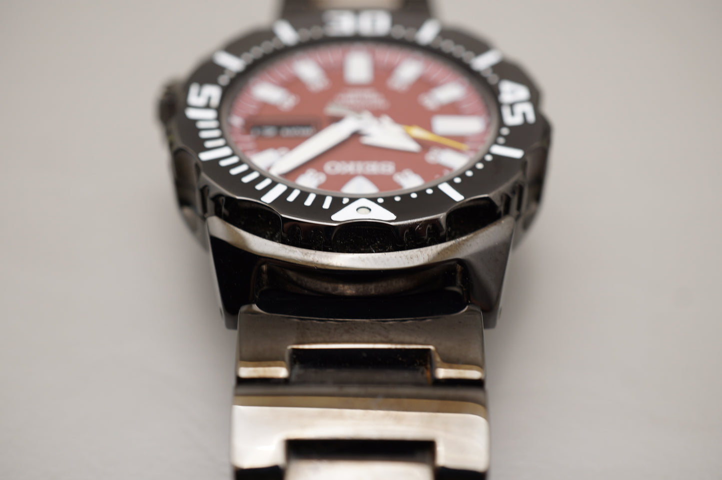 Seiko SZEN007 7S26-03G0 Red Night Monster Black Ion Plated Automatic Watch