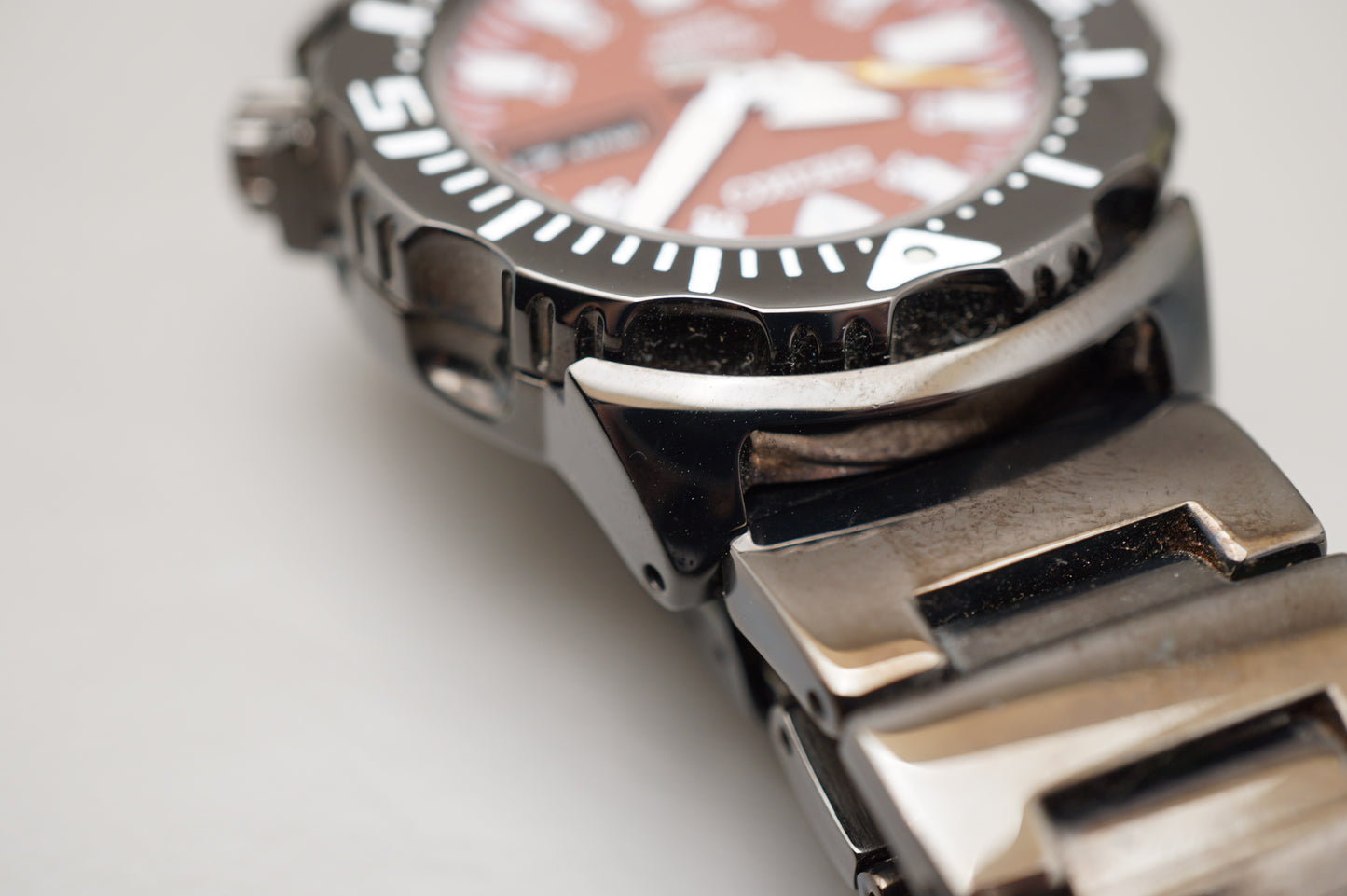 Seiko SZEN007 7S26-03G0 Red Night Monster Black Ion Plated Automatic Watch