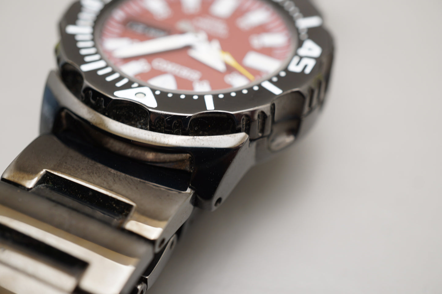 Seiko SZEN007 7S26-03G0 Red Night Monster Black Ion Plated Automatic Watch