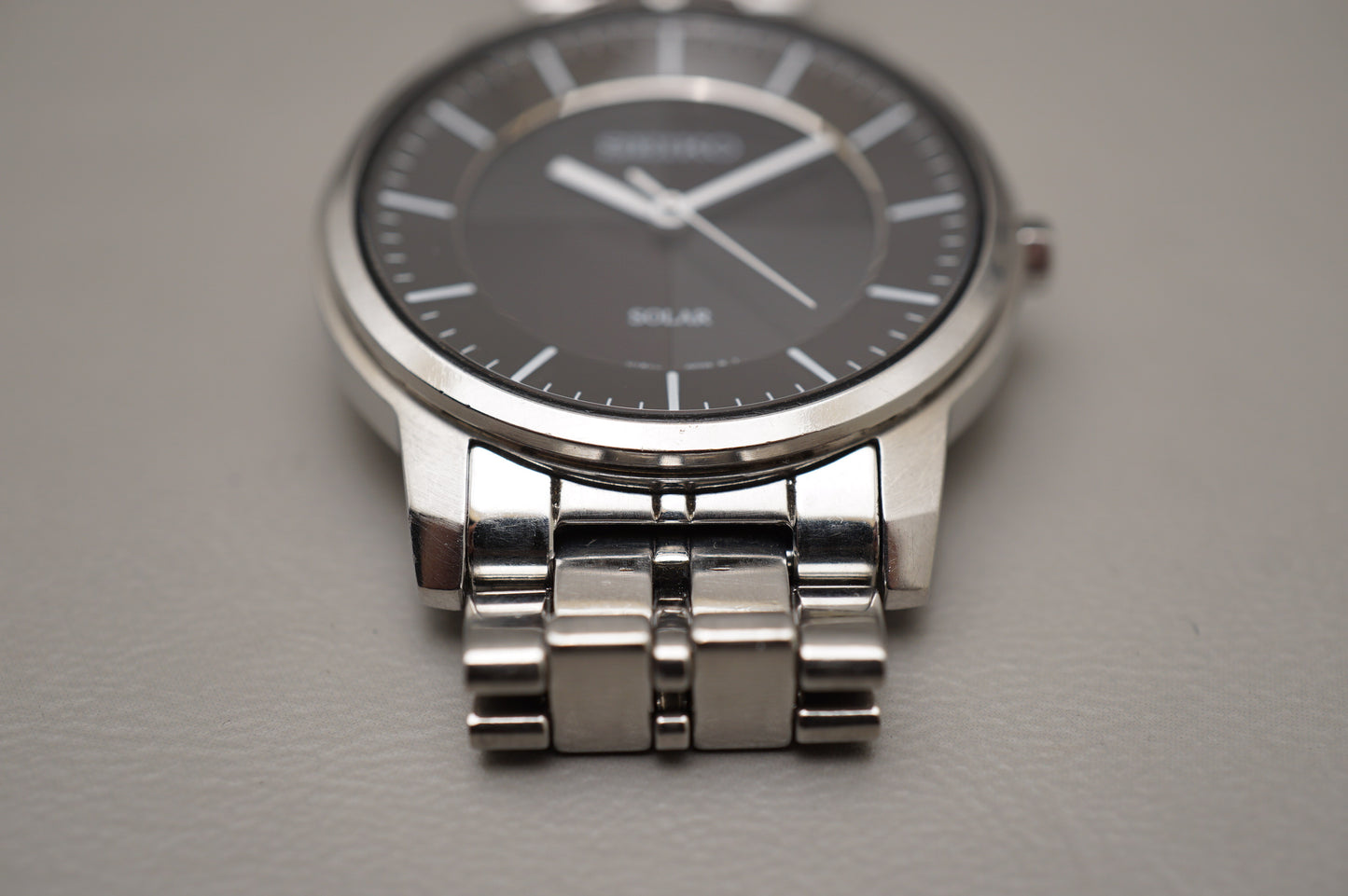 Seiko V181-0BK0 Riki Watanabe Black Crosshair Dial Solar Quartz Watch