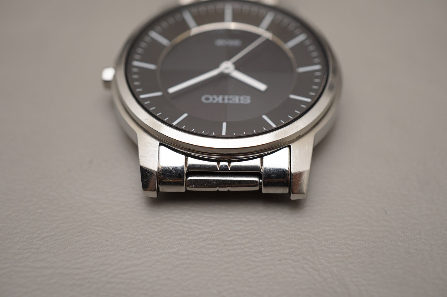 Seiko V181-0BK0 Riki Watanabe Black Crosshair Dial Solar Quartz Watch