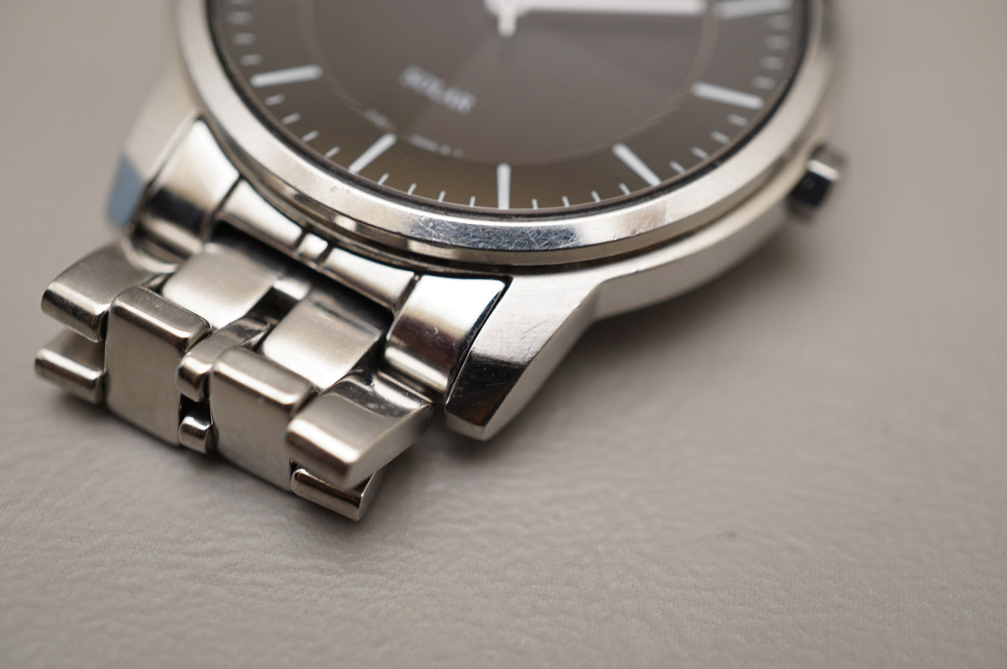 Seiko V181-0BK0 Riki Watanabe Black Crosshair Dial Solar Quartz Watch