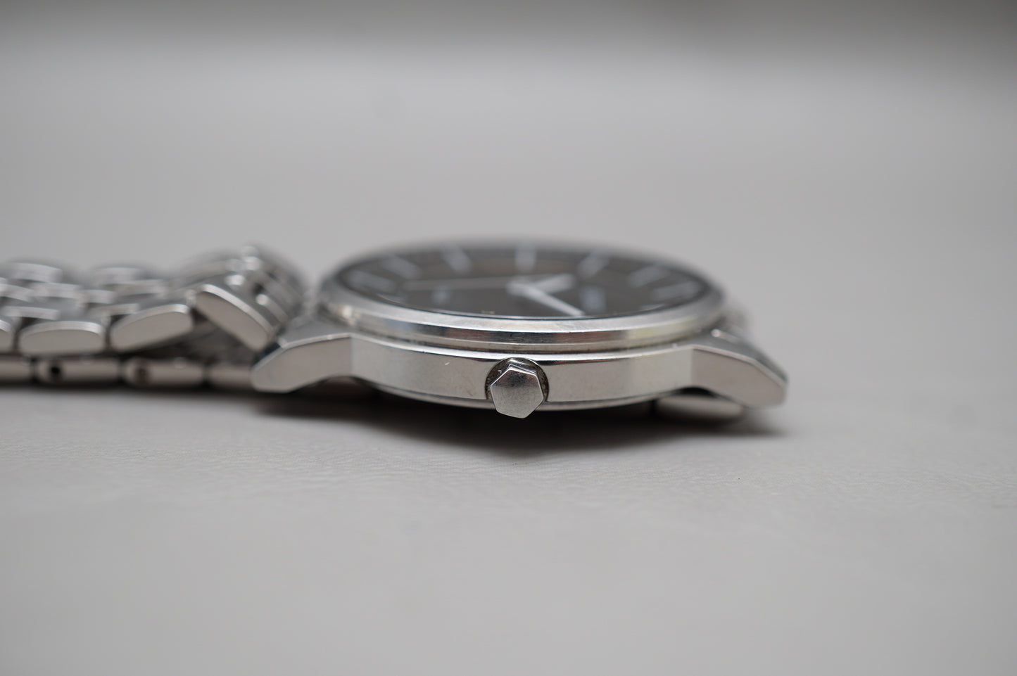 Seiko V181-0BK0 Riki Watanabe Black Crosshair Dial Solar Quartz Watch