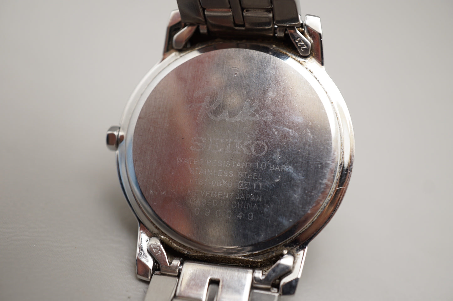 Seiko V181-0BK0 Riki Watanabe Black Crosshair Dial Solar Quartz Watch