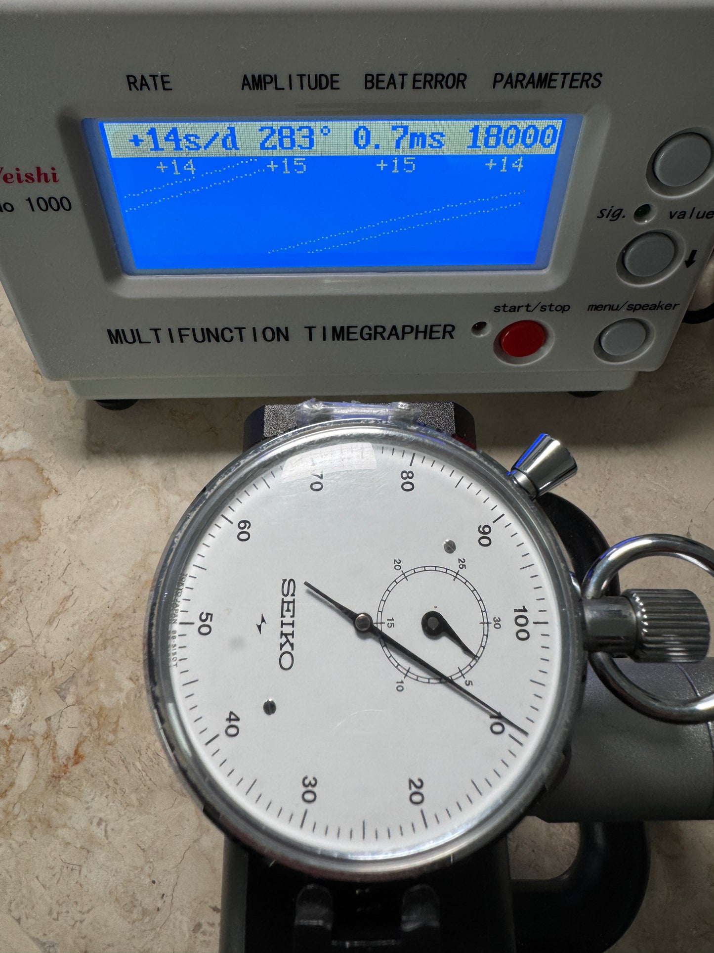 Seiko 88-5062 1/100 Minute Dual Pusher Stopwatch Handwound Mechanical