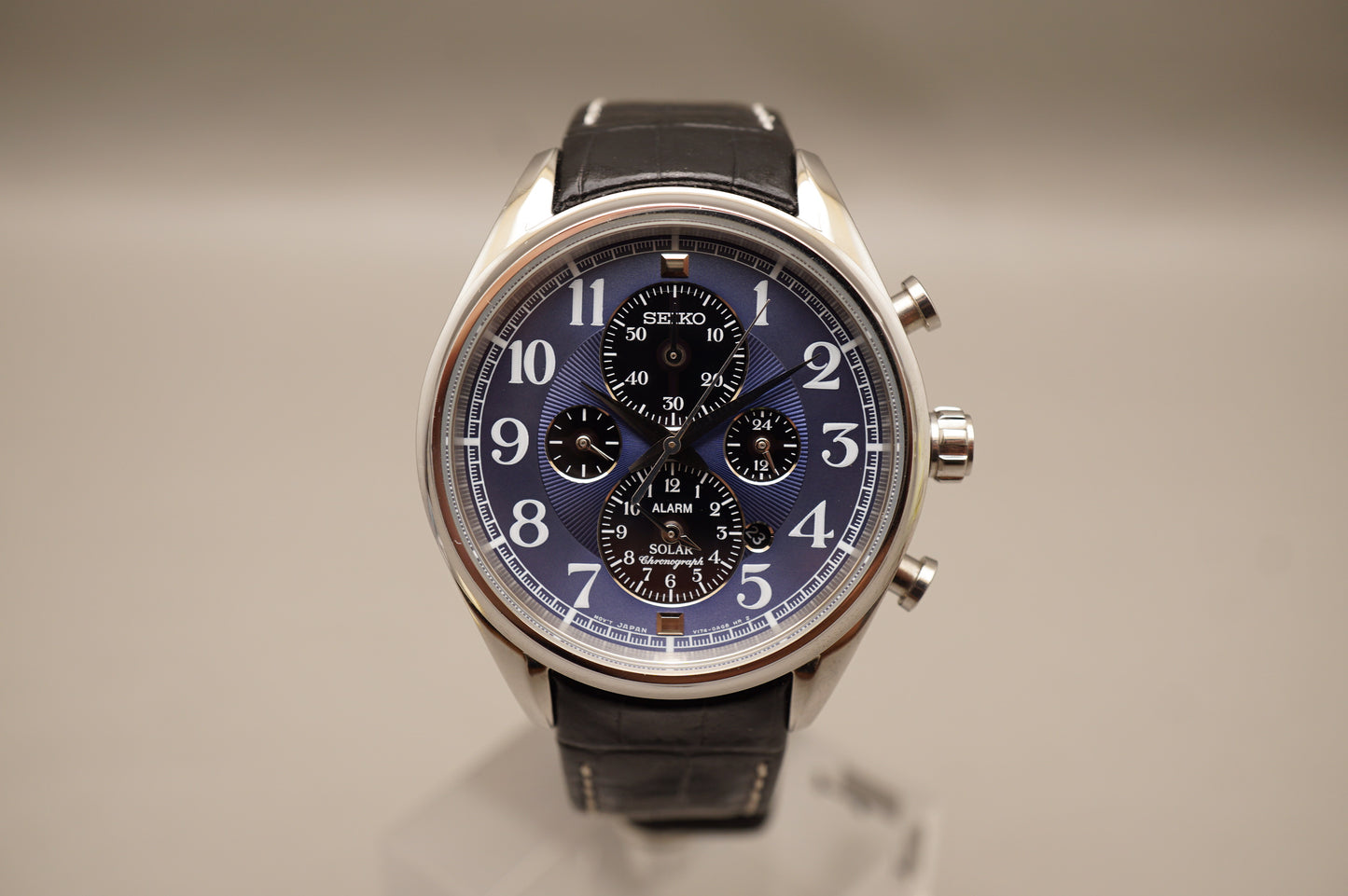 Seiko SSC209 V158 Blue Dial Alarm Chronograph Solar Quartz Watch