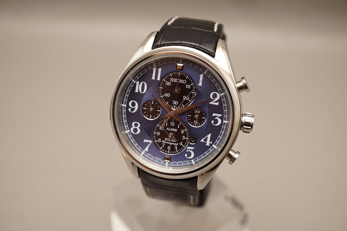 Seiko SSC209 V158 Blue Dial Alarm Chronograph Solar Quartz Watch