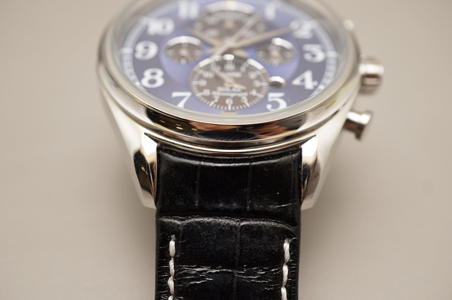 Seiko SSC209 V158 Blue Dial Alarm Chronograph Solar Quartz Watch