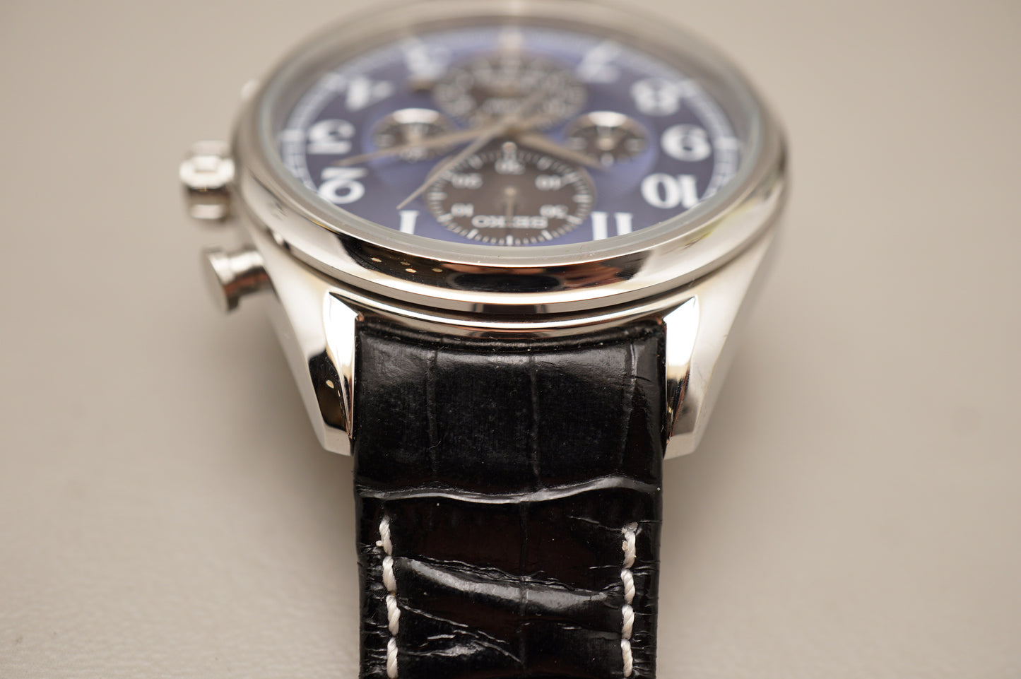 Seiko SSC209 V158 Blue Dial Alarm Chronograph Solar Quartz Watch