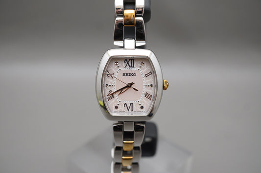Seiko Selection SWFH037 1B21 Rose Dial Radio Wave Solar Quartz Ladies Watch
