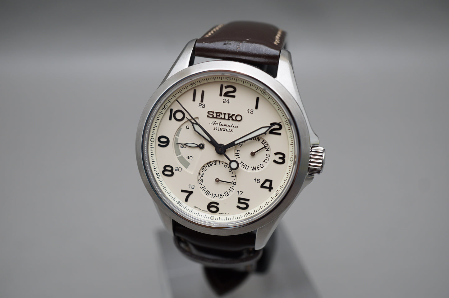 Seiko Presage SARW017 6R21 Cream Dial Automatic Power Reserve JDM Day Date Watch