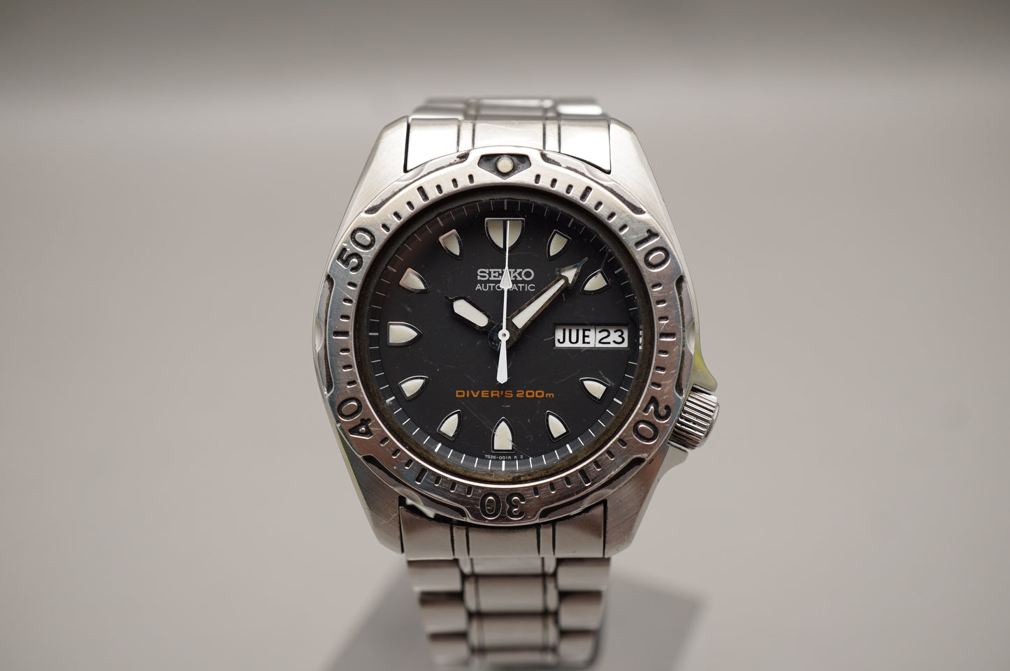Vintage 1996 Seiko SKX001 7S26 Sharktooth Midsize Divers 200M Automatic Watch