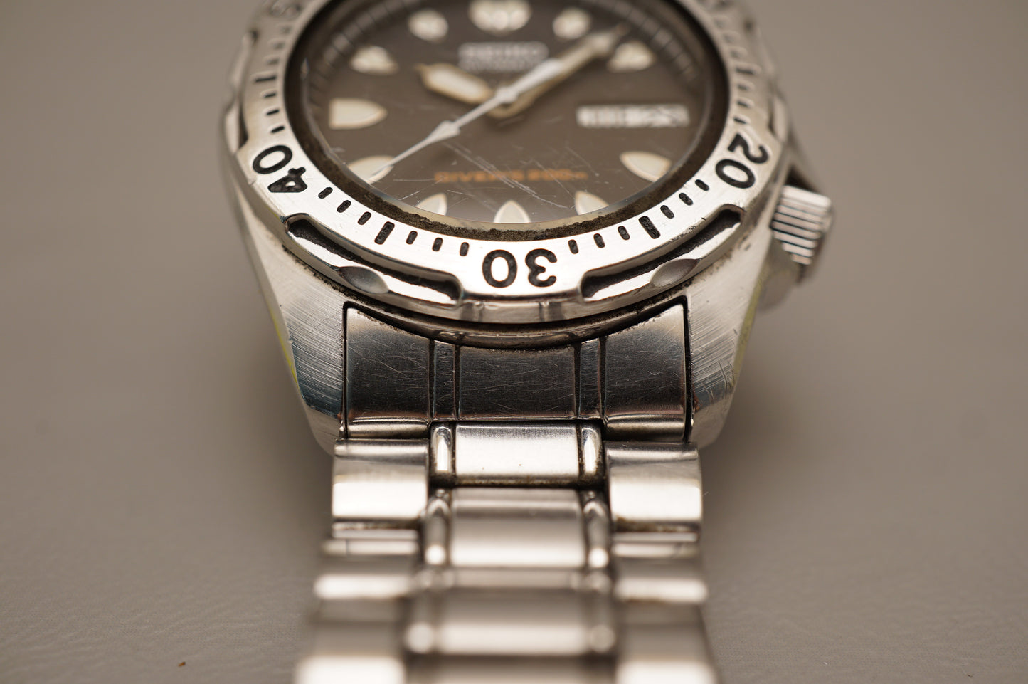 Vintage 1996 Seiko SKX001 7S26 Sharktooth Midsize Divers 200M Automatic Watch