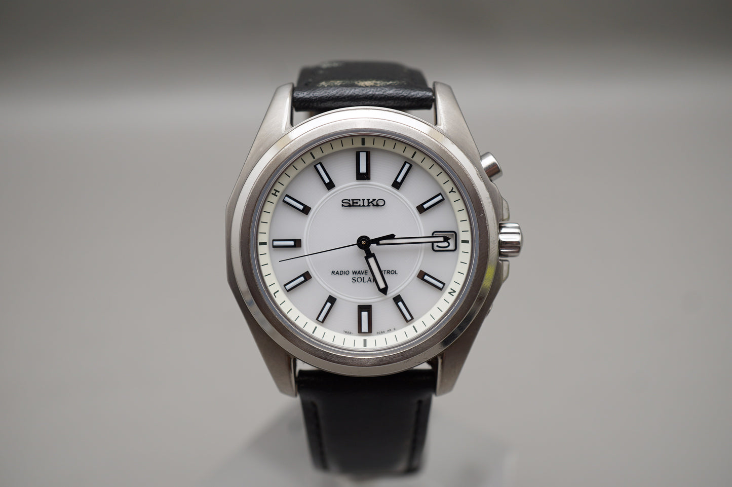 Seiko SBTM055 7B22 White Dial Titanium Radio Wave Solar Quartz JDM Watch