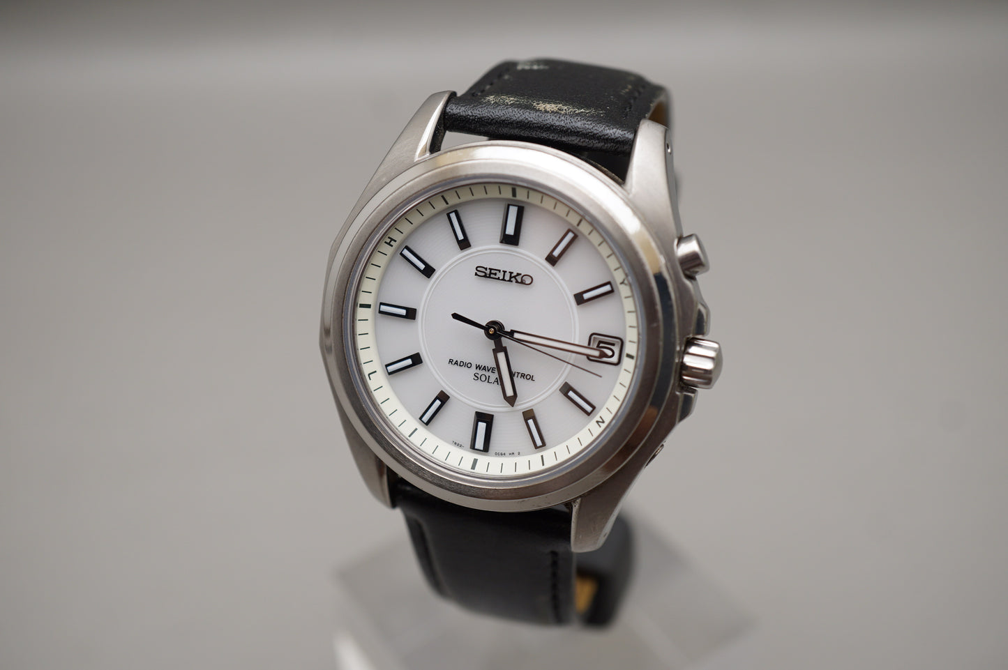 Seiko SBTM055 7B22 White Dial Titanium Radio Wave Solar Quartz JDM Watch