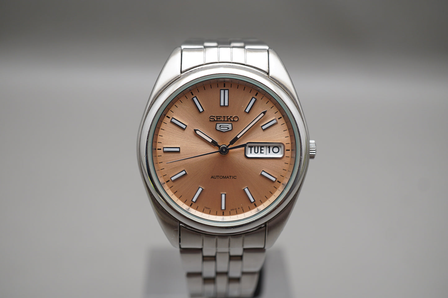 Rare Seiko 5 SNXA11 7S26 Salmon Dial Automatic Watch Original Condition