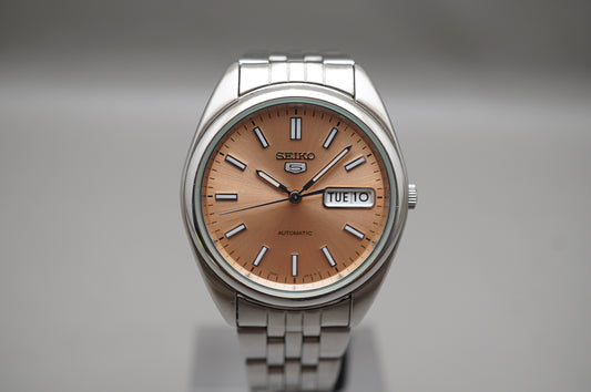 Rare Seiko 5 SNXA11 7S26 Salmon Dial Automatic Watch Original Condition