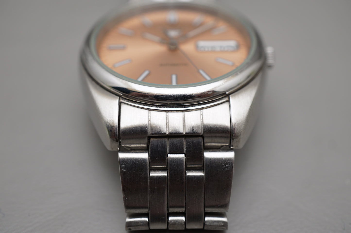 Rare Seiko 5 SNXA11 7S26 Salmon Dial Automatic Watch Original Condition