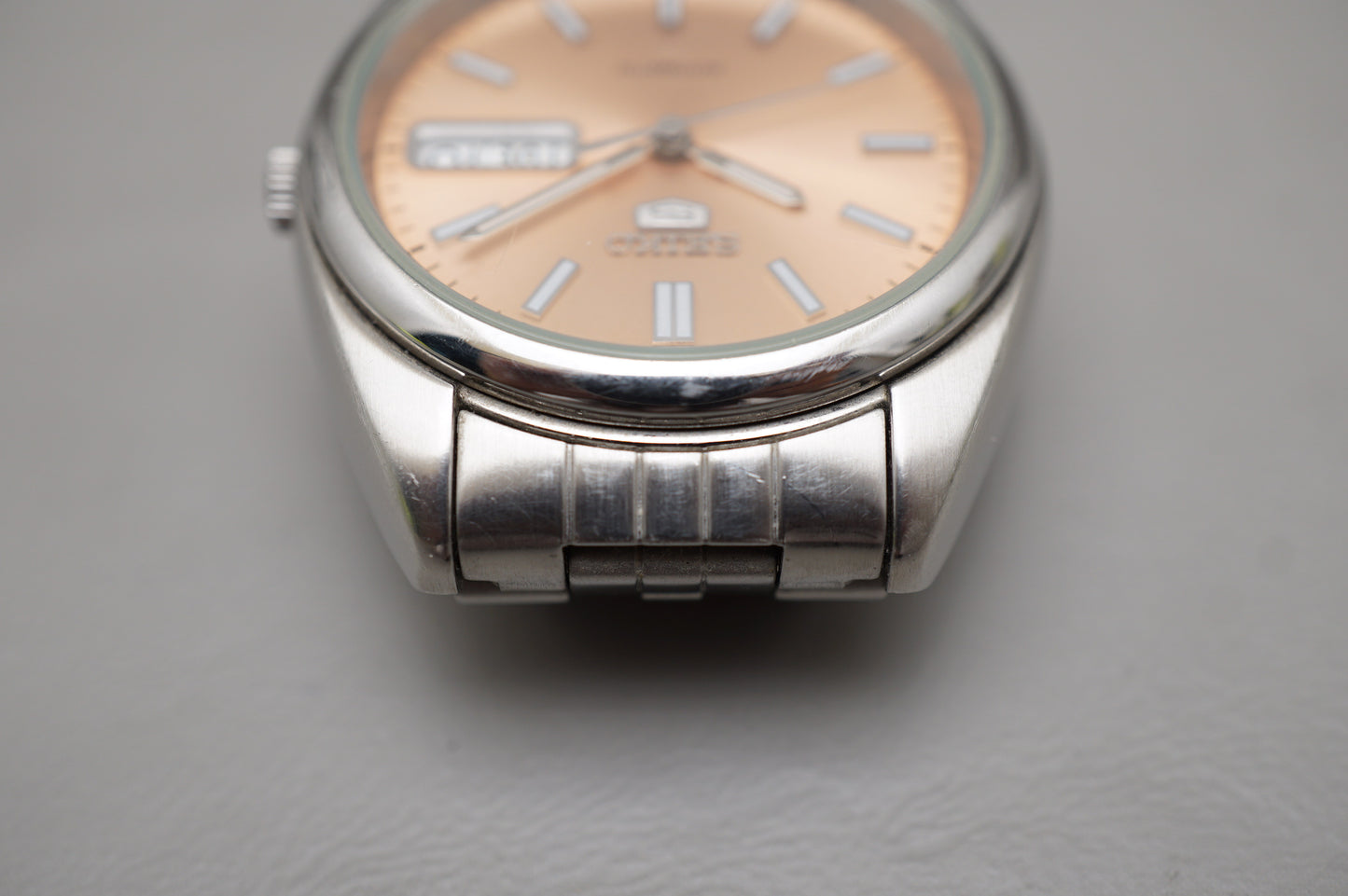 Rare Seiko 5 SNXA11 7S26 Salmon Dial Automatic Watch Original Condition