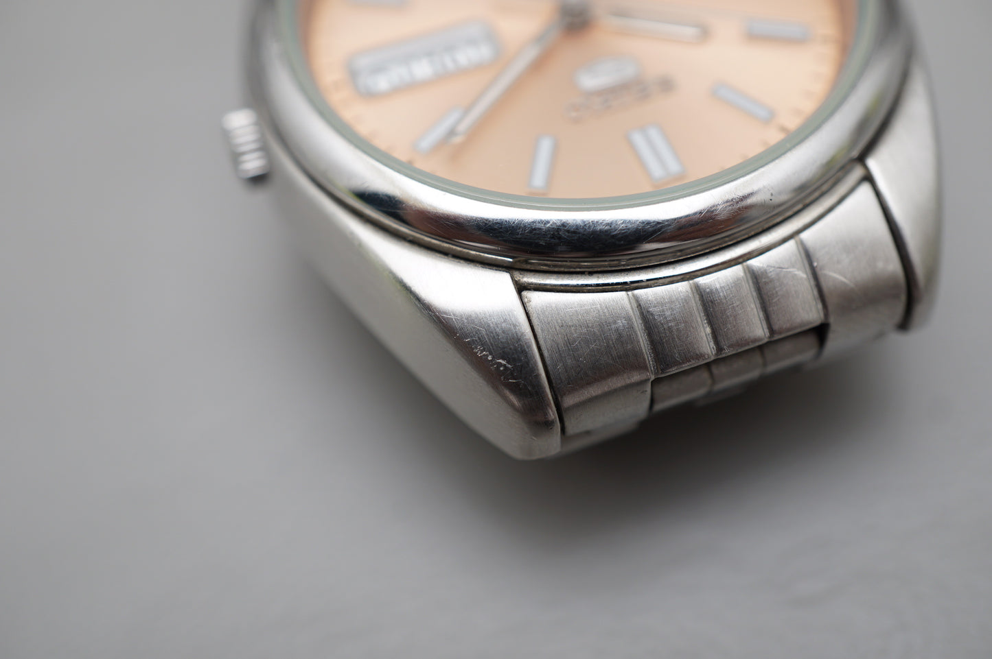 Rare Seiko 5 SNXA11 7S26 Salmon Dial Automatic Watch Original Condition