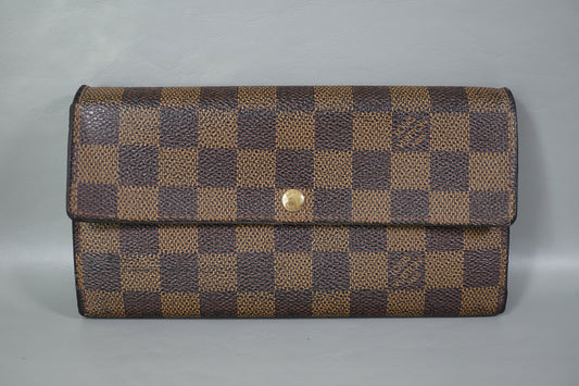 Louis Vuitton Damier Ebene Portefeuille Sarah N61734 Wallet