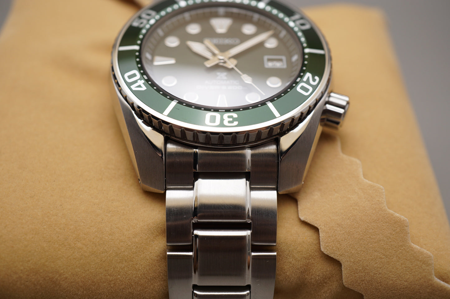 New Seiko Prospex SBDC081 6R15 Green Dial Sumo Divers 200M Automatic Watch