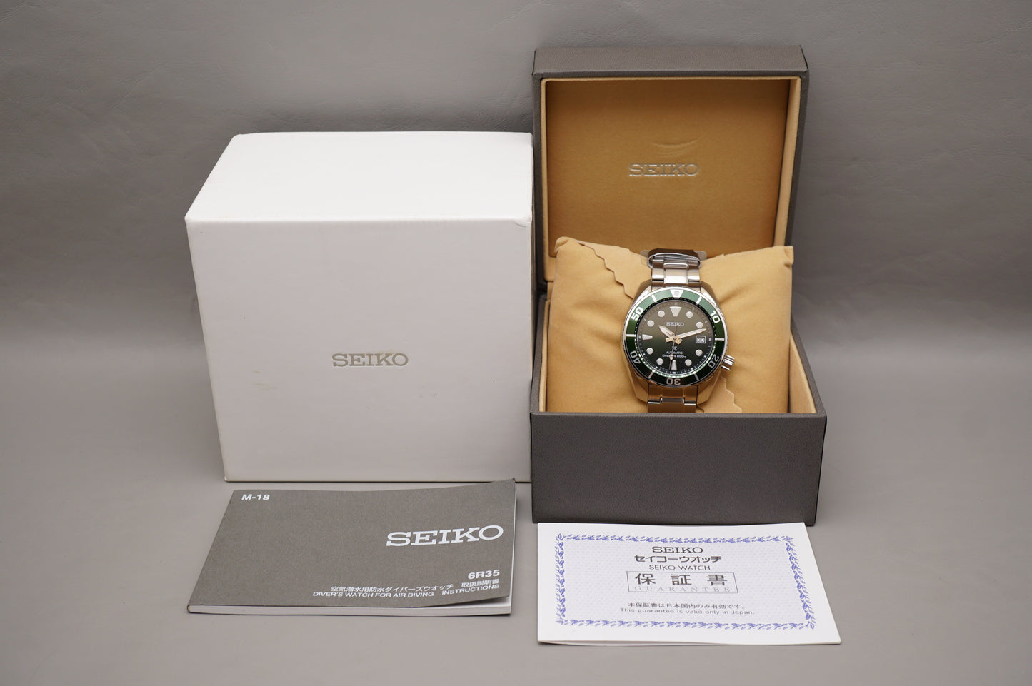 New Seiko Prospex SBDC081 6R15 Green Dial Sumo Divers 200M Automatic Watch
