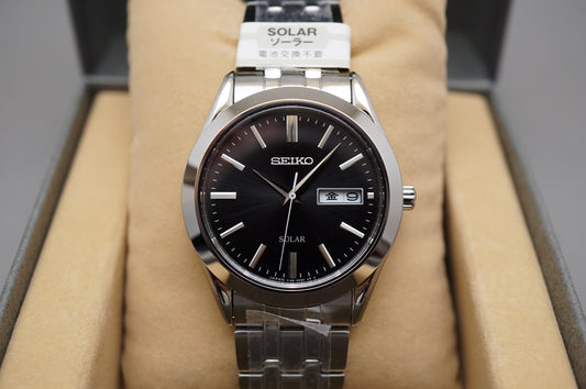 Unworn Seiko Selection SBPX083 V158 Black Dial JDM Solar Quartz Watch Engraved