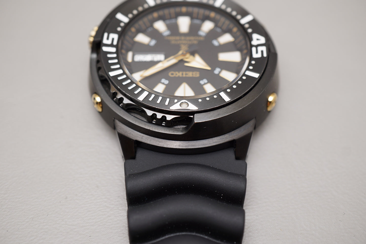Seiko Prospex SRP641 4R36 Black Gold Baby Tuna Divers 200M Automatic Watch READ