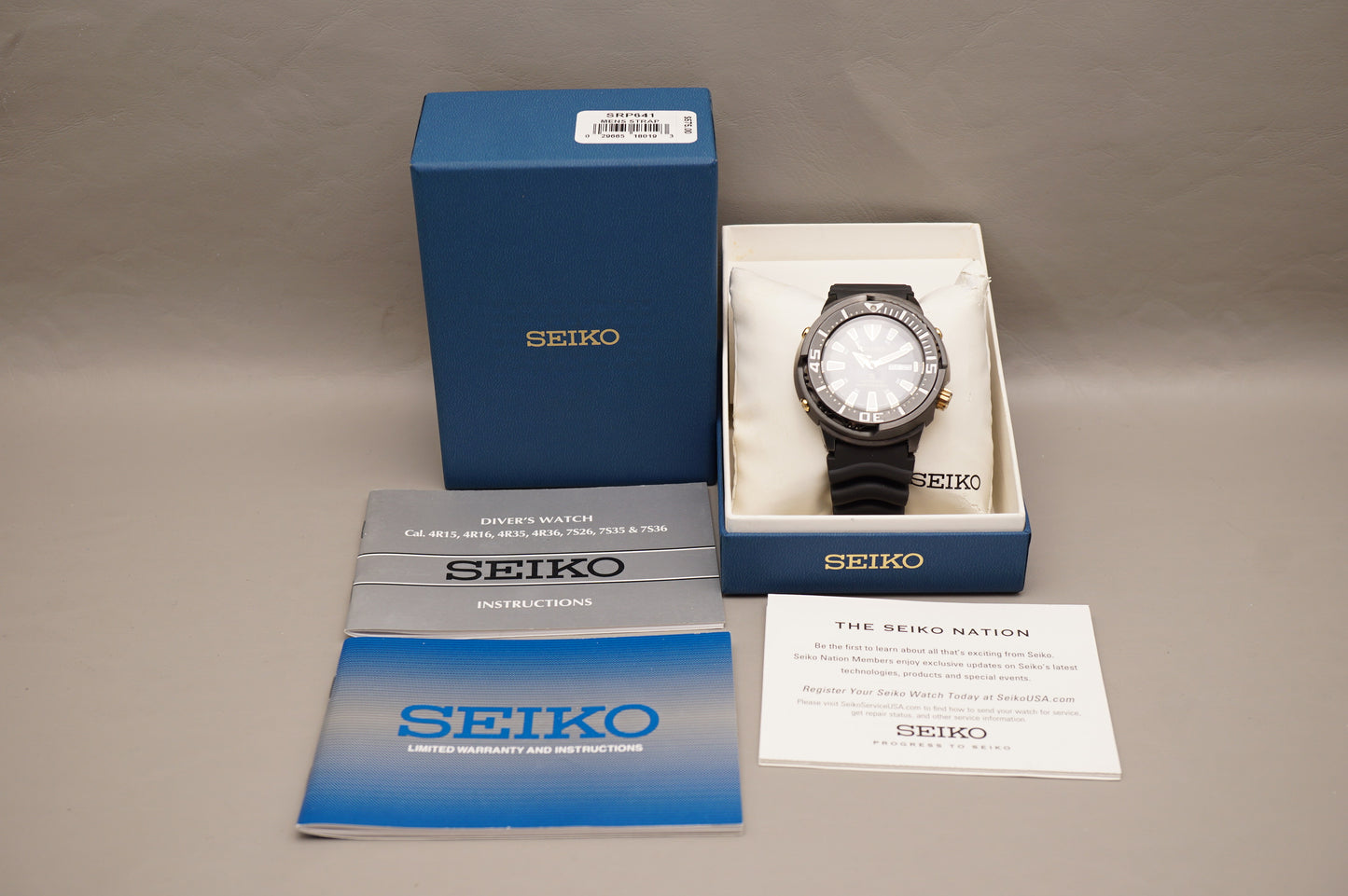 Seiko Prospex SRP641 4R36 Black Gold Baby Tuna Divers 200M Automatic Watch READ