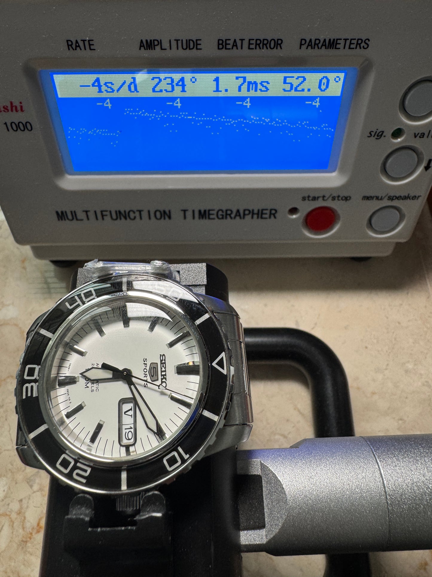 Rare Seiko 5 Sports SNZH51 7S36 Fifty Five Fathoms White Dial Automatic Watch