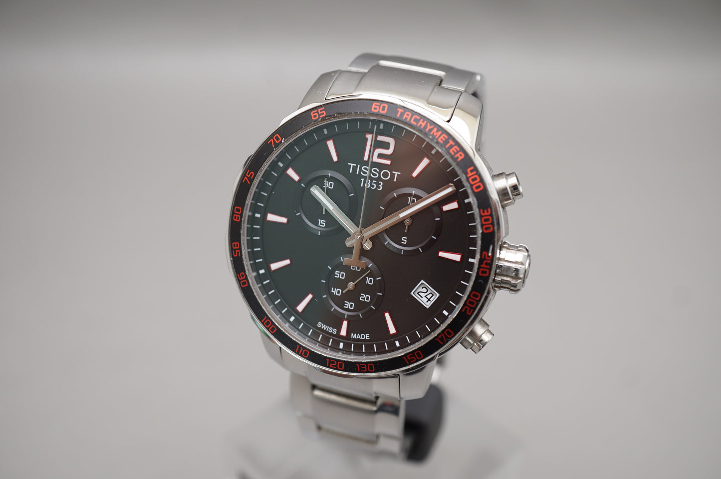 Tissot T0954171105700 Quickster Black Dial Chronograph Tachymeter Quartz Watch