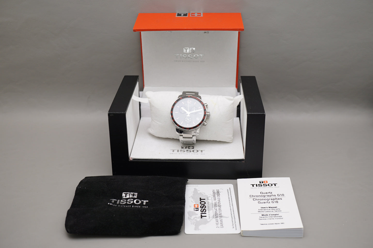 Tissot T0954171105700 Quickster Black Dial Chronograph Tachymeter Quartz Watch