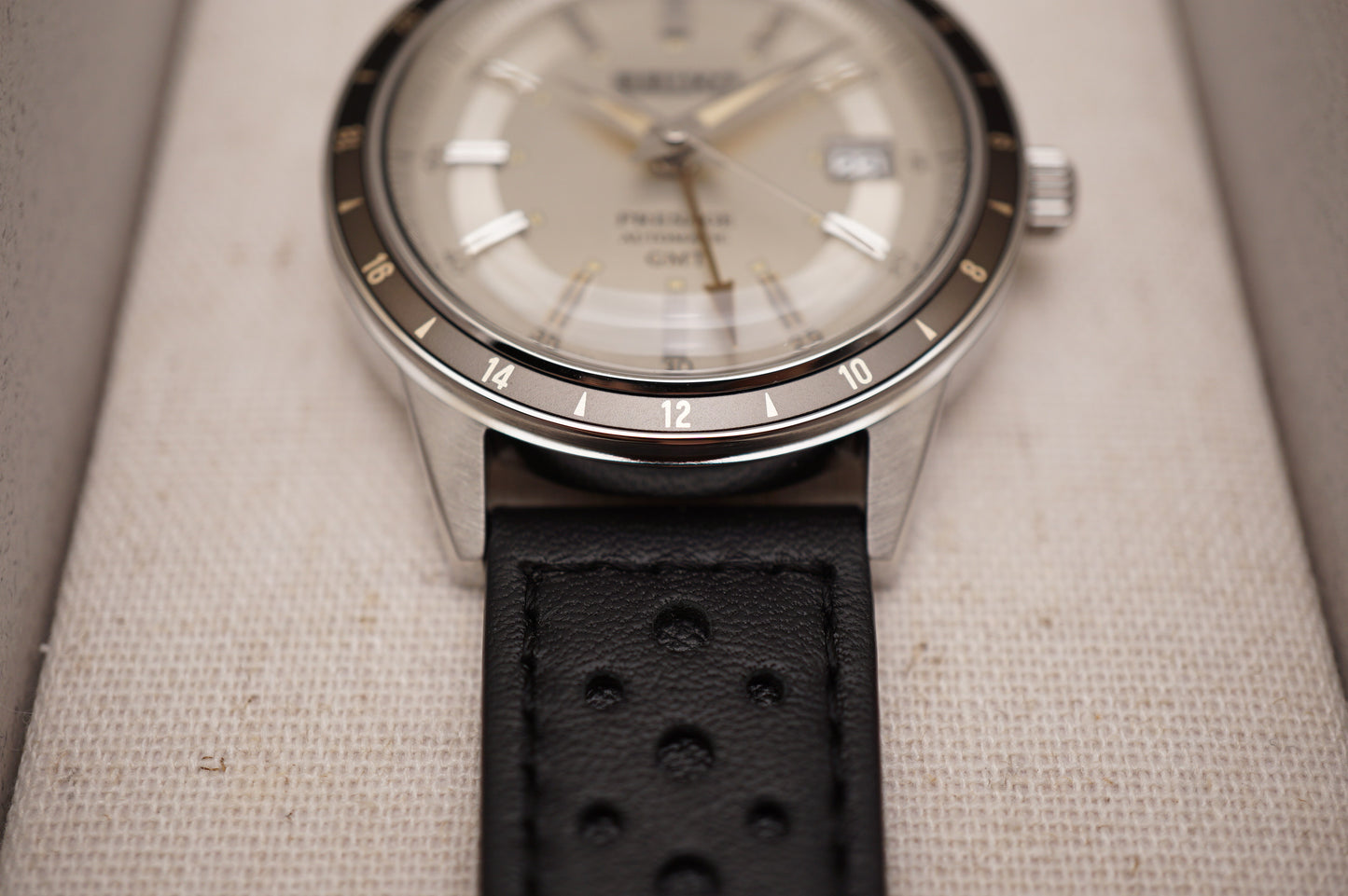 New Seiko Presage SARY231 4R34 Style60S GMT Silver Dial Automatic Watch