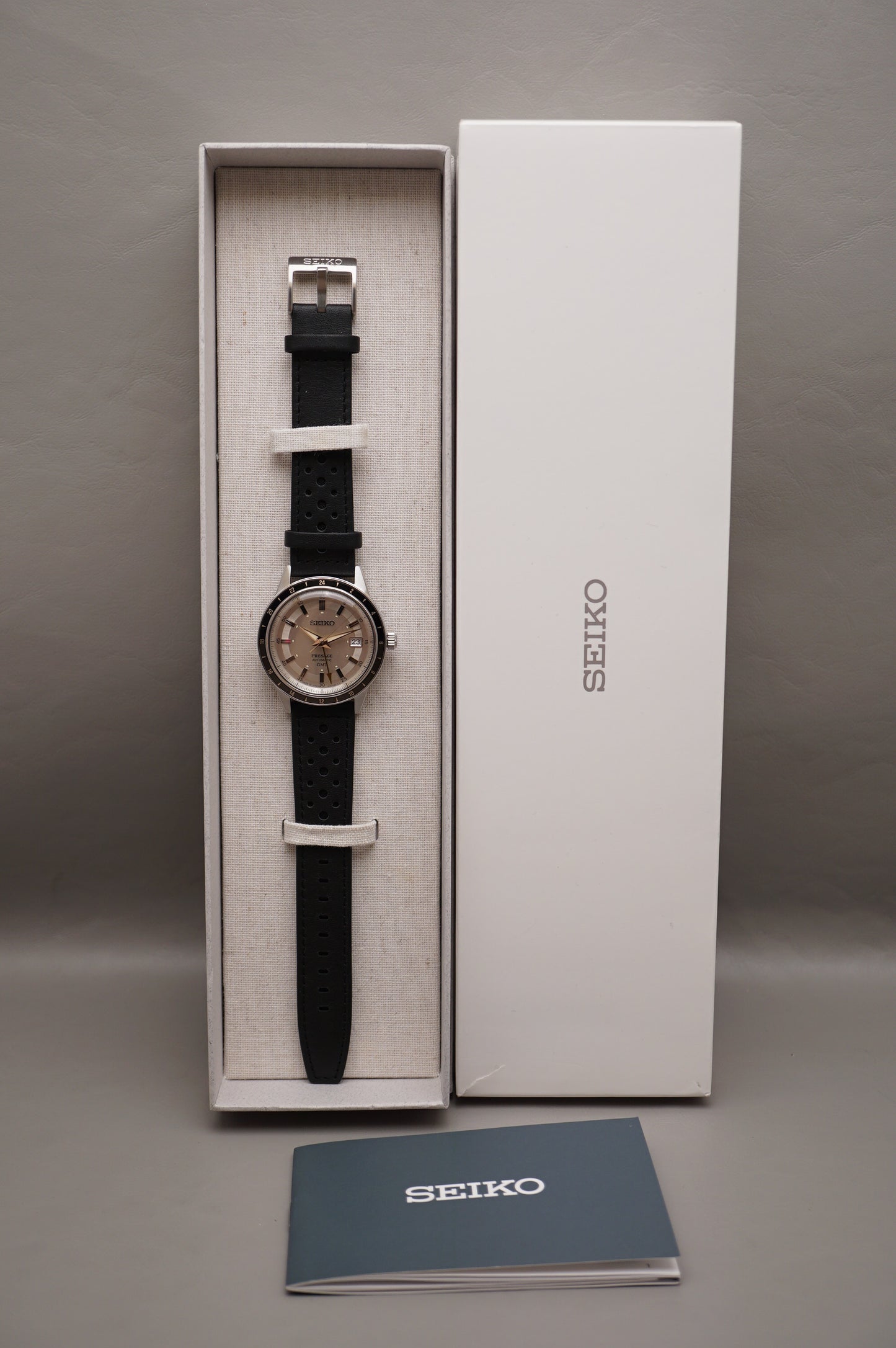New Seiko Presage SARY231 4R34 Style60S GMT Silver Dial Automatic Watch