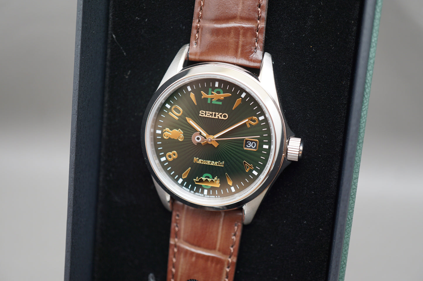 New Seiko SZSB024 4R35 Kawasaki JDM Limited Edition Green Dial Automatic Watch