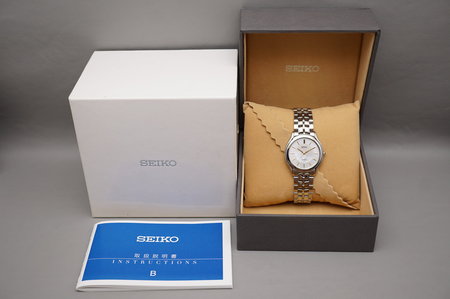 New Unworn Seiko Dolce SACL009 8J41 White Pearled Dial Quartz JDM Watch