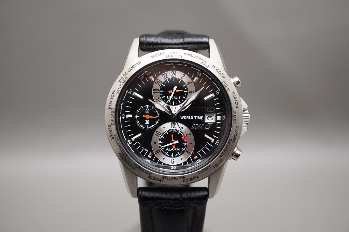 Seiko 5T82-0AH0 World Time ANA Pilots Quartz Limited Edition JDM Watch